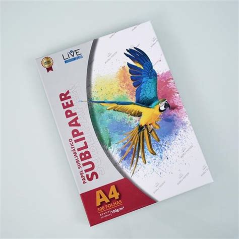 Papel Sublimático LIVESUB SUBLIPAPER A4 Pacote C 100 Folhas LIVE