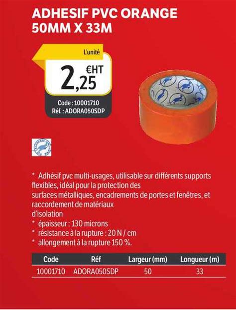 Promo Adh Sif Pvc Orange Mm X M Chez Dompro