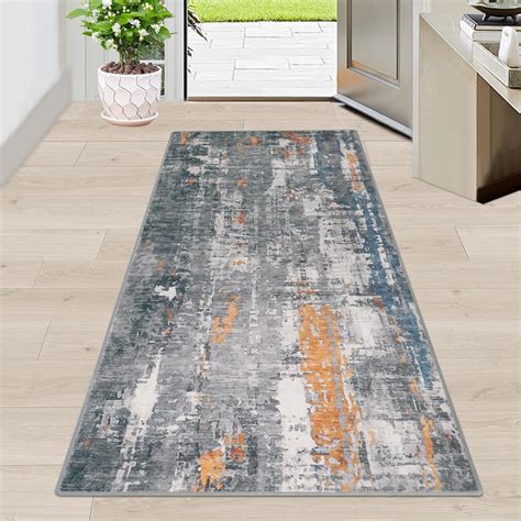 Famibay Carpet Runners Non Slip Hallway Runner Rugs Modern Washable