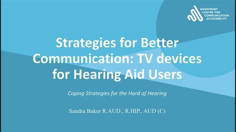 Strategies For Better Communication Tv Devices For Hearing Aid Users Youtube