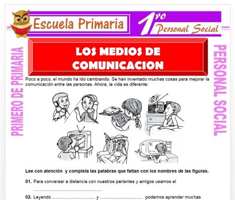 Los Medios De Comunicaci N Para Primero De Primaria Escuela Primaria