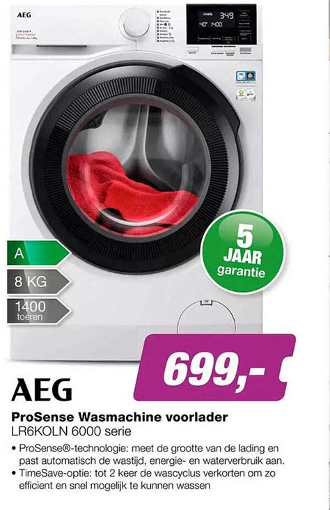 AEG ProSense Wasmachine Voorlader LR6KOLN 6000 Serie Aanbieding Bij EP