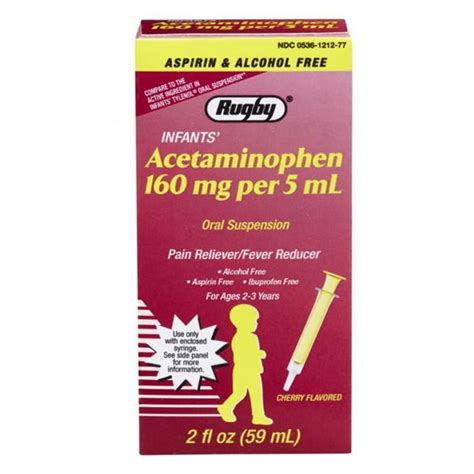 Major Rugby Pharmaceuticals Acetaminophen 160mg 5ml Infant Oral Suspen — Grayline Medical