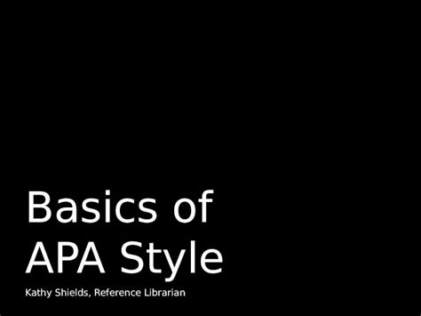 Pptx Basics Of Apa Style Dokumentips