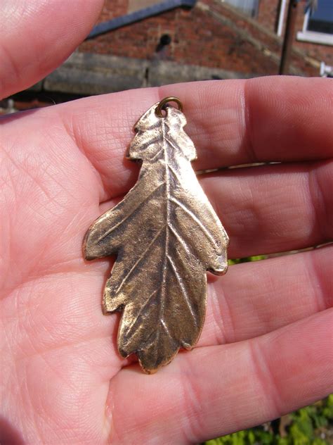 English Major Oak Sherwood Forest Oak Leaf Bronze Pendant Etsy