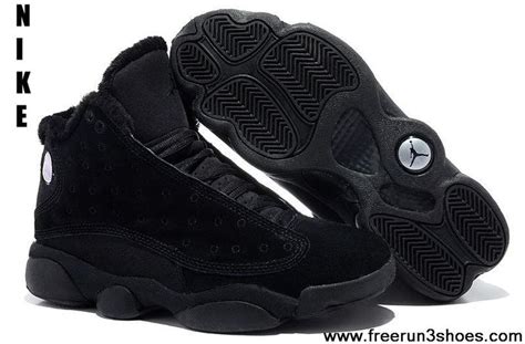 Fashion Air Jordan 13 Xiii Inside With Fluff All Black Sports Shoes