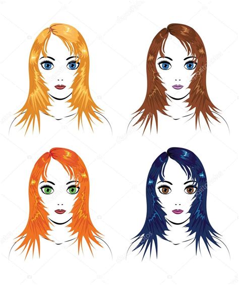 Girls With Different Hair Colors — Stock Vector © Artshock 14434349