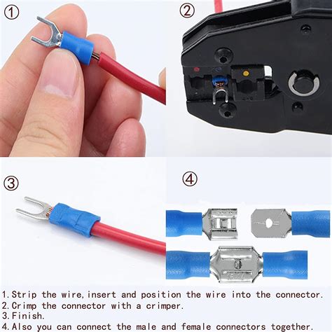 Crimp Connectors Pcs Types Electrical Terminals Insulated Crimp