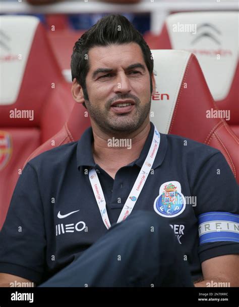 Portos Soccer Team Coach Paulo Fonseca Waits In The Technical Area For