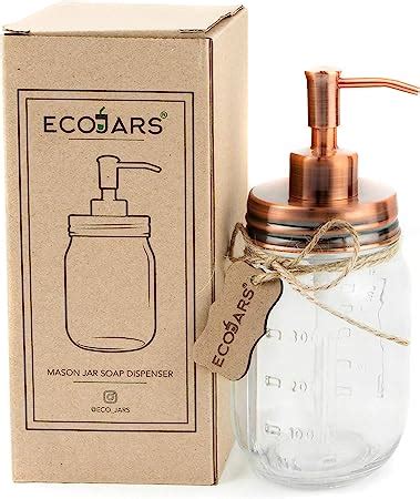 Eco Jars Mason Jar Distributeur De Savon Cuivre Or Rose Verre