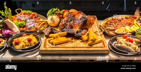 Carving Meat Station Stock Photo Alamy