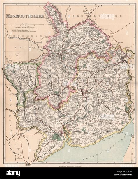 Monmouthshire County Map Divisions And Parliamentary Boroughs Philip