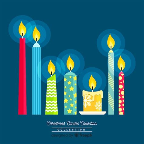 Fondo Navidad Grupo Velas Vector Gratis