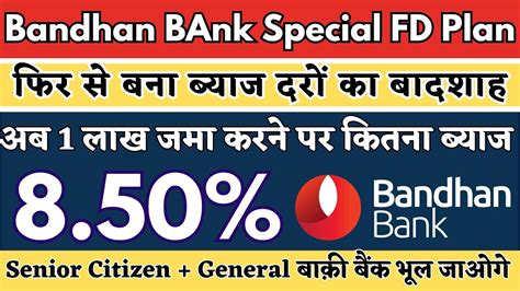 Bandhan Bank Interest Rates Special Fd Plan Fixed Deposit Bandhan