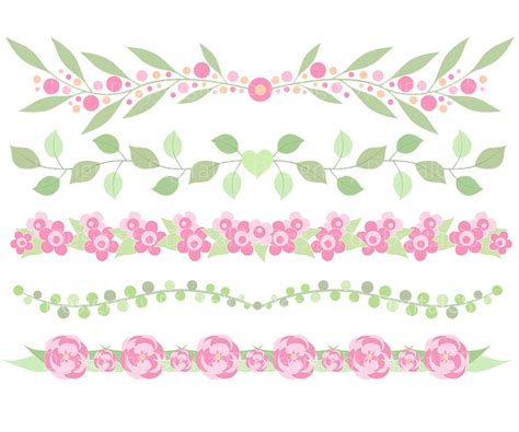 Clip art pink flower border