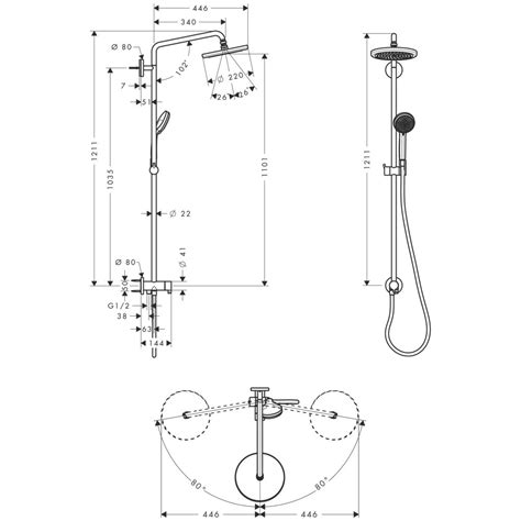 Coloana Dus Fara Baterie Hansgrohe Croma German Quality