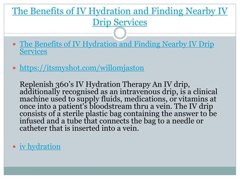 Ppt The Benefits Of Iv Hydration And Finding Nearby Iv Drip Services