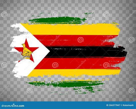 Flag Of Zimbabwe Brush Stroke Background Flag Republic Of Zimbabwe On