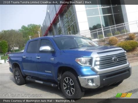 Blazing Blue Pearl 2018 Toyota Tundra Limited Crewmax 4x4 Black