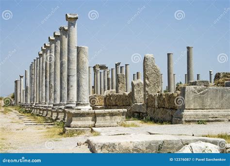 Ruins in Perga stock image. Image of anatolia, turkey - 12376087