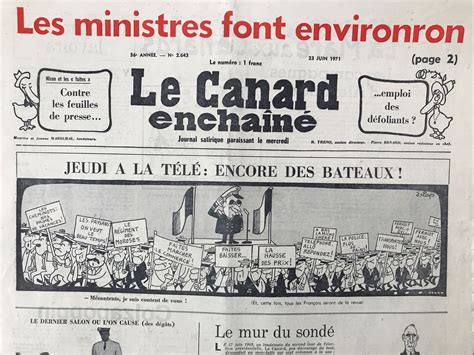 N 2643 Du Canard Enchaîné 23 Juin 1971 Collection Journaux Anciens