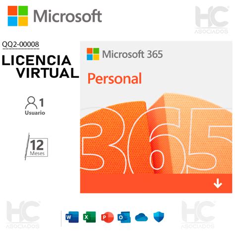 Microsoft Office 365 Personal 1 Pc Qq2 00008 Licencia Virtual Periféricos Para Gamers