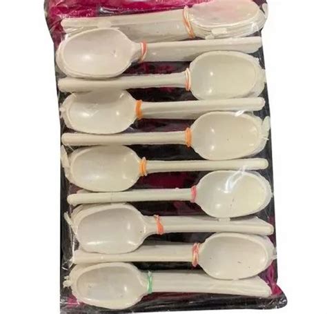 Piece White Disposable Plastic Spoon For Utility Dishes Size