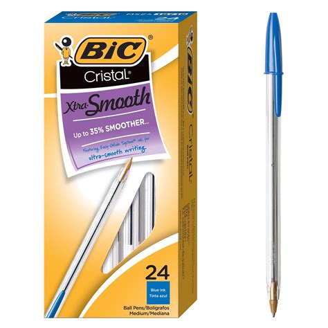 Bic Cristal Xtra Smooth Ballpoint Pen Medium Point 10mm Blue 24