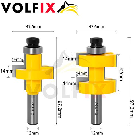Фрезы паз шип VOLFIX FZ-120-740 d12 комбинированная пазо-шиповая фреза ...