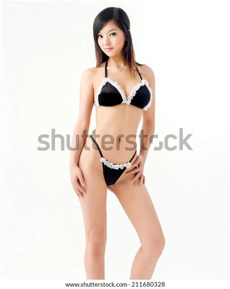 Isolated Asian Sexy Lingerie Woman Model Stock Photo