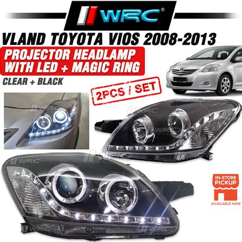 Vland Toyota Vios Ncp Projector Headlamp With Led Magic