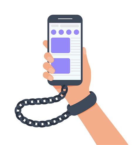 Hand In Handcuffs Holding Smartphone With Social Network Application