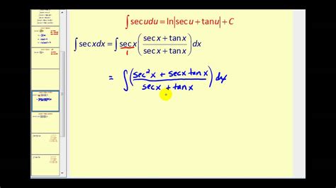 The Six Basic Trigonometric Integration Formulas Youtube