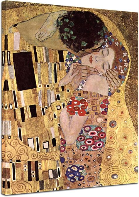 Leinwandbild Gustav Klimt Der Kuss 50x70cm Hochkant Wandbild Alte