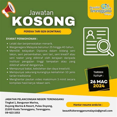 Iklan Jawatan Jabatan Pelancongan Negeri Terengganu Jobs Hub