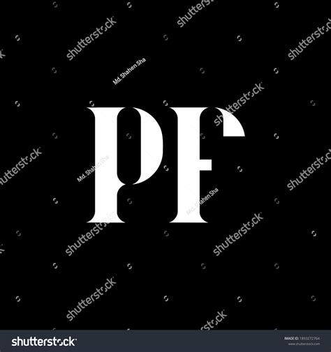 Pf P F Letter Logo Design Stock Vector Royalty Free 1893272764