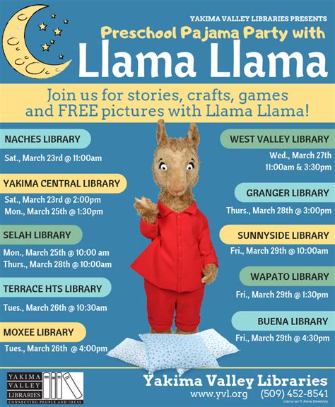 2019 Storytime Tour Llama Llama Yakima Valley Libraries