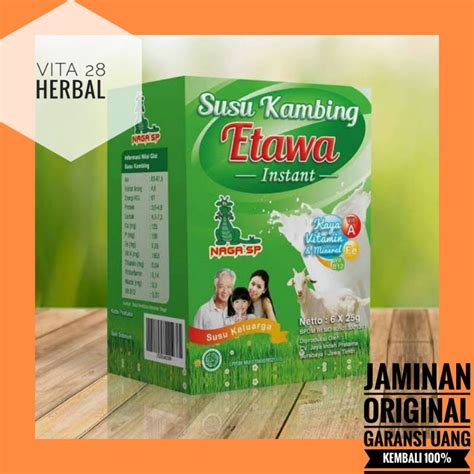 Jual Susu Kambing Etawa Murni Naga Sp Bubuk Kemasan Sachet Box Isi