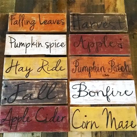 Rustic Fall Pallet Board Signs Word Options Fall Pallet Signs