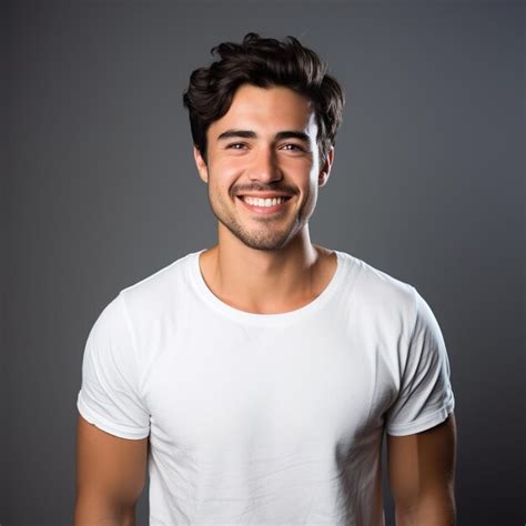 Premium Ai Image Male Model In White Tshirt