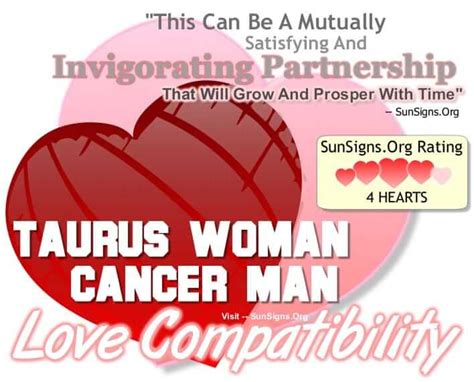 Taurus Woman Cancer Man - A Satisfying Invigorating Pairing