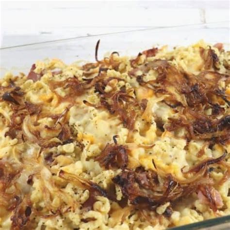 Spaetzle Casserole With Ham And Cheese All Tastes German