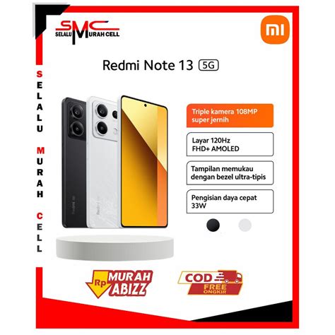 Jual Xiaomi Redmi Note 13 5G 8 256 GB Tiga Kamera 108 MP Super Jernih