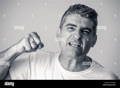 Portrait Of A Mature 40s To 50s White Angry And Upset Man Looking