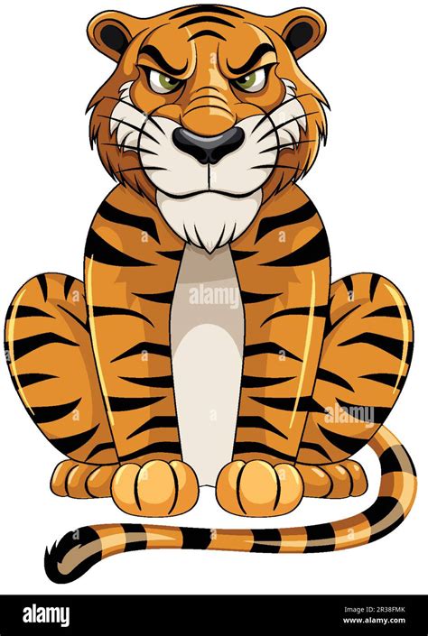 Sitting Tiger Cartoon Character illustration Stock Vector Image & Art ...