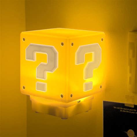 super mario bros question mark block night light  lamp nintendo bros