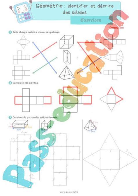 Identifier Et Construire Des Patrons De Solides Exercices De