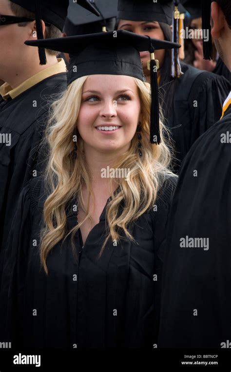 White female high school student graduation 2009 Stock Photo - Alamy