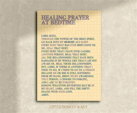 PRAYER / Healing Prayer at Bedtime / Catholic Prayer / Digital - Etsy UK