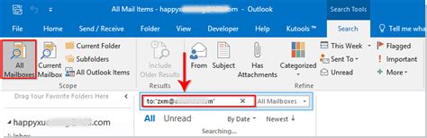 Quickly Search All Emails Sent To The Sender Of Selected Email In Outlook